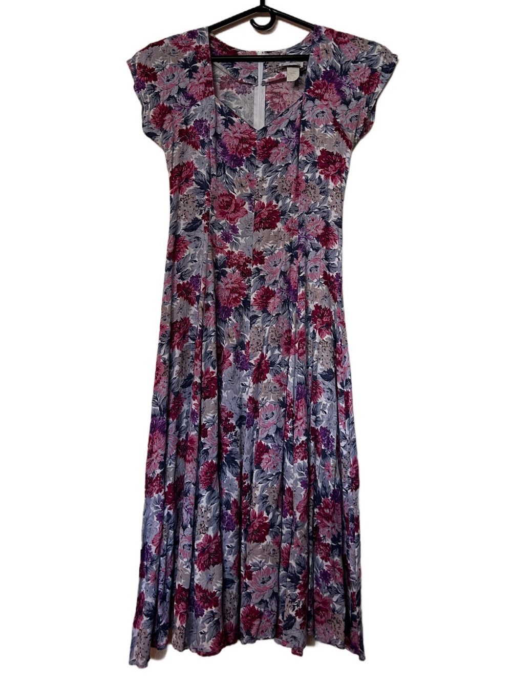 Vintage 1980s Floral Midi Dress (S)